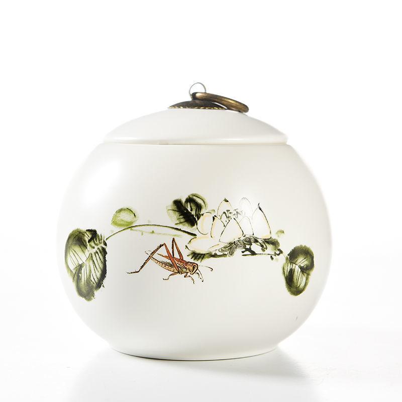 Classical Style Hand-painted Ceramic Tea Cans Non-woven Sealed Tea Storage Tank Household Large Fresh-keeping Moisture-proof Can