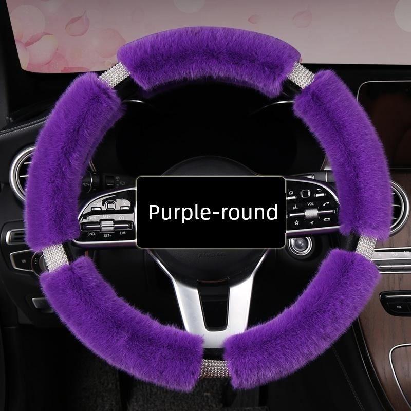 Car Steering Wheel Cover Winter Warm Short Plush Universal Car Handle Cover Trendy Cute Goddess Fashion Style Interior Decoration