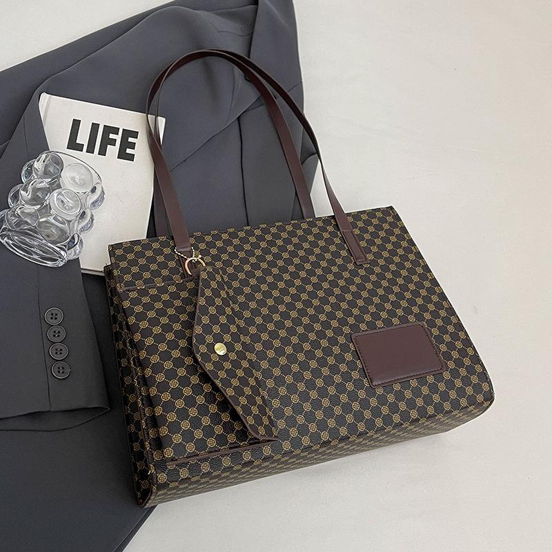 

Сумка большой вместимости Premium Sense, женская, модная, через плечо, женская сумка-тоут для поездок на работу и учебу темно-коричневого