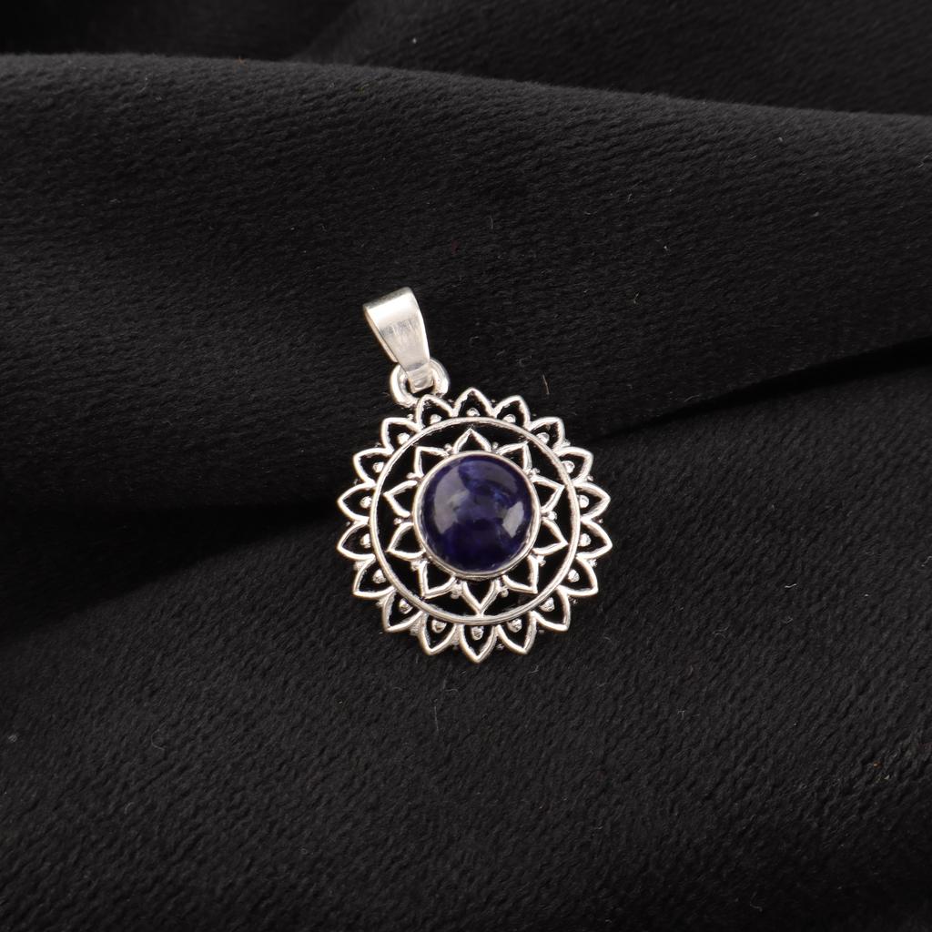 Sodalite Handmade Gemstone Pendant, 925 Solid Sterling Silver Pendant Antique Jewelry, Pendant For Engagement Gift