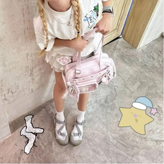 New Girls Y2K Sweet And Cute Ulzzang Ita Bag Dolls Bag Comic Exhibition Star Chasing Exquisite Portable Harajuku Shoulder Bag