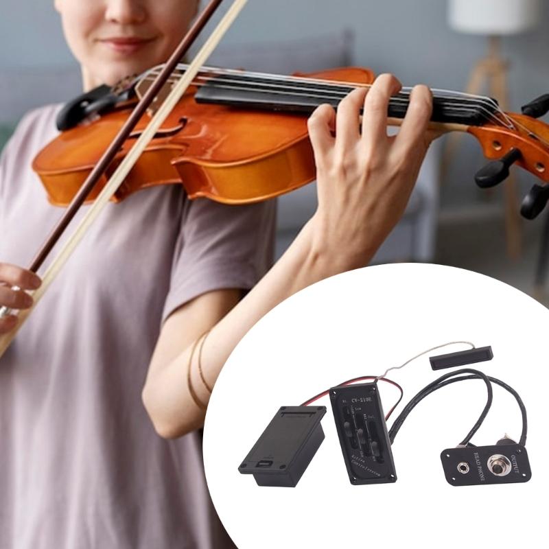 Compacts Violin Pickup Preamp With ±12dB Tone Adjustment and Universal Audios Jacks for Seamless Integration