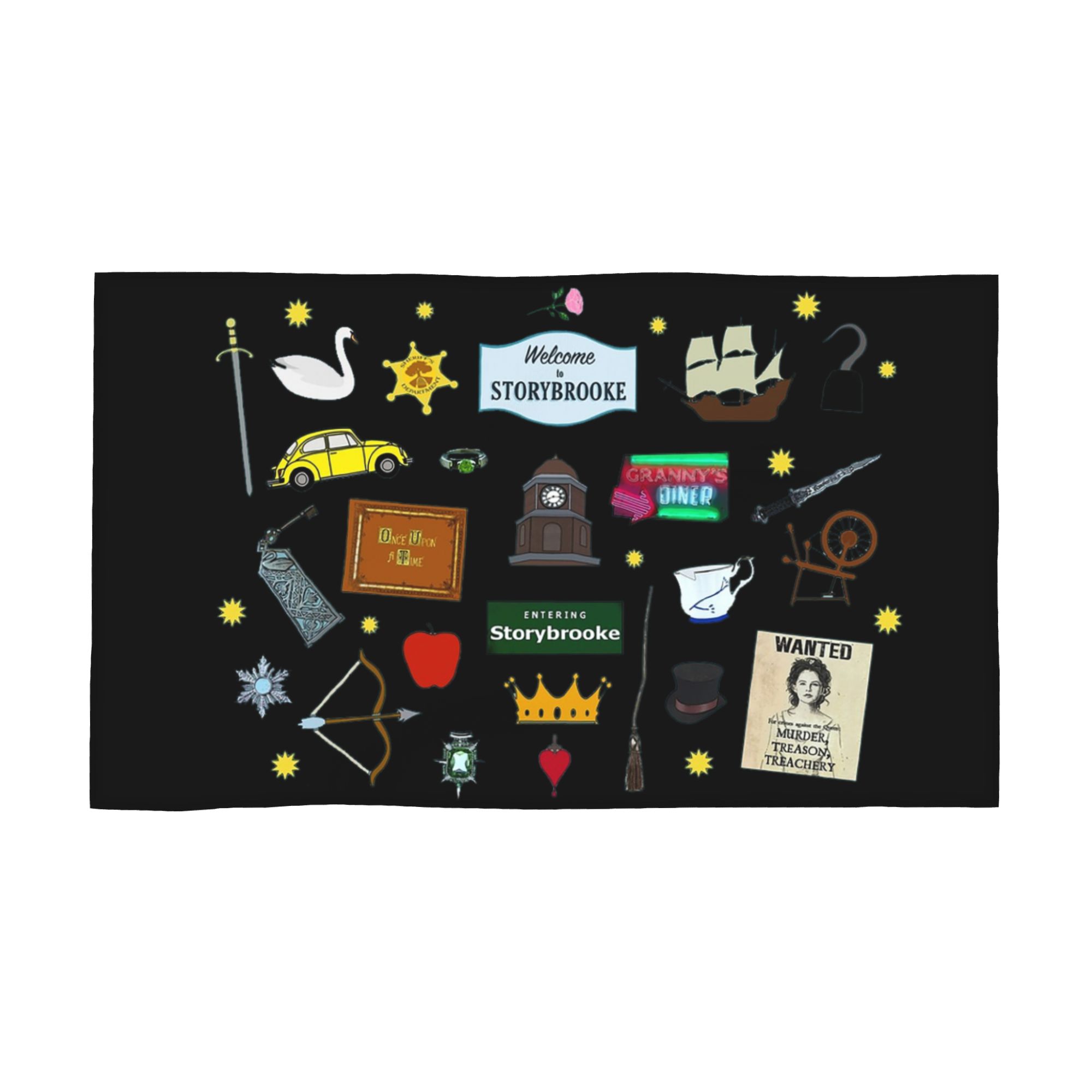 

Once Upon a Time Character Symbols and Icons Soft Face Towel Quick Dry Pool Bath Cotton Towels Absorbent Quick W30*H60(CM)