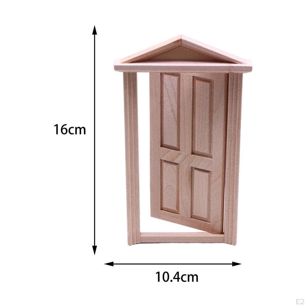 Delicate Dollhouse Wood Door Miniature Furniture Toys Props Pretend Playset House Decor Toy Blank