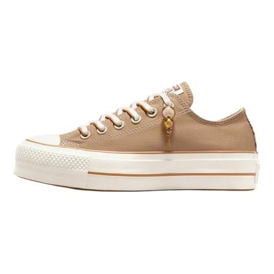 Chuck Taylor All Star Lift Low Khaki Charm Damen-Sneaker Braun Weiß A11619C