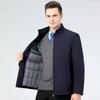 2025 Men's Thick Cotton-Padded Jacket with Detachable Liner - Warm Autumn/Winter Stand Collar for Middle-Aged & Elderly.