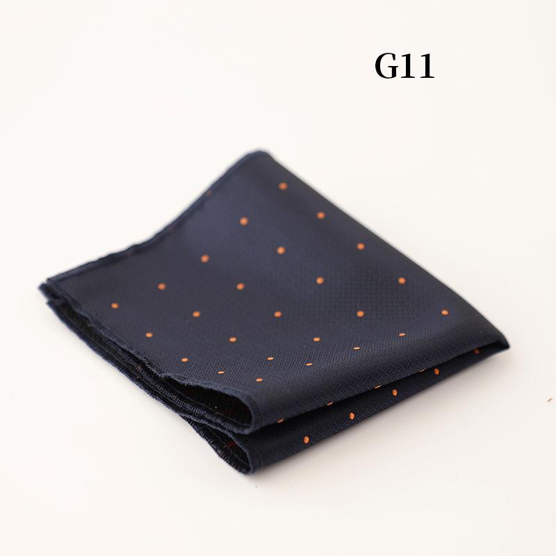 23cm Classic Striped Pocket Square Men Business Paisley Dots Handkerchief Formal Suit Pocket Towel Casual Polyester Brown Hanky