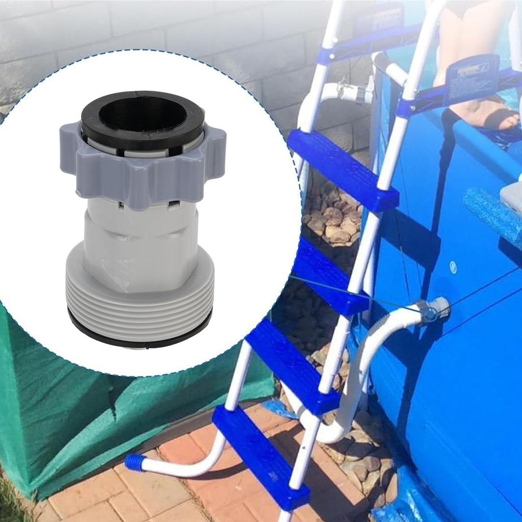 Vacuum Hose Connector,1.5 To 1.25 Inch Pool Pump Hose Adapter Thrded Connector Converts Hose with Collar for Filter Pumps