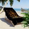 Golden Mystical Symbol Glow Print Beach Towel, Quick Drying, Suitable for Travel, Outdoor Sports, Jogging, the Beach and Swimming, Gift