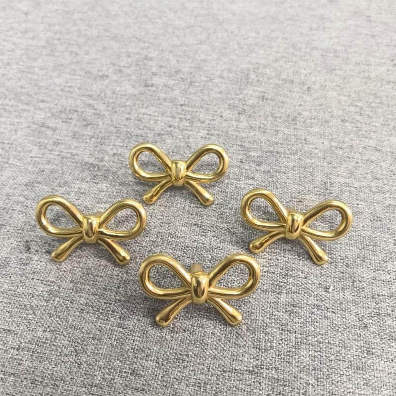 Simple Metal Cabinet Knob Drawer Pulls Bowknot Shape Furniture Decorative Handle for Kitchen Cupboard Wardrobe