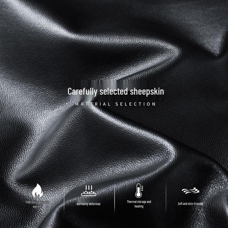 Futing Men's Business Casual Sheepskin Leather Jacket