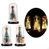 Artificial Christmas Dome Unique Decorations Gifts Ornaments with LED Lights for Tabletop Indoor