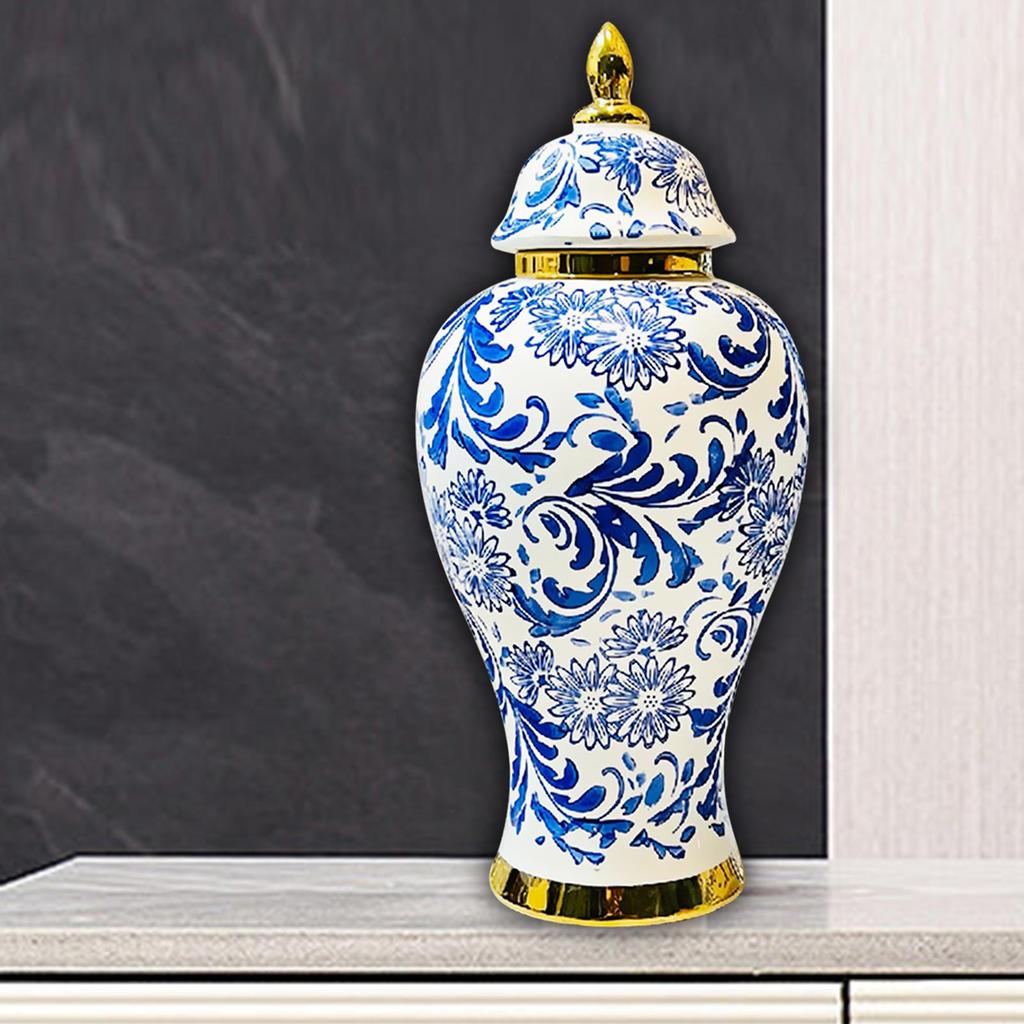 Ceramic Vase Porcelain Ginger Jar for Storage Tank Flower Arrangement Office M