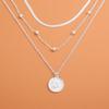 Three-Layer Gold Bead Flat Snake Chain Necklace - Classic Style for Women