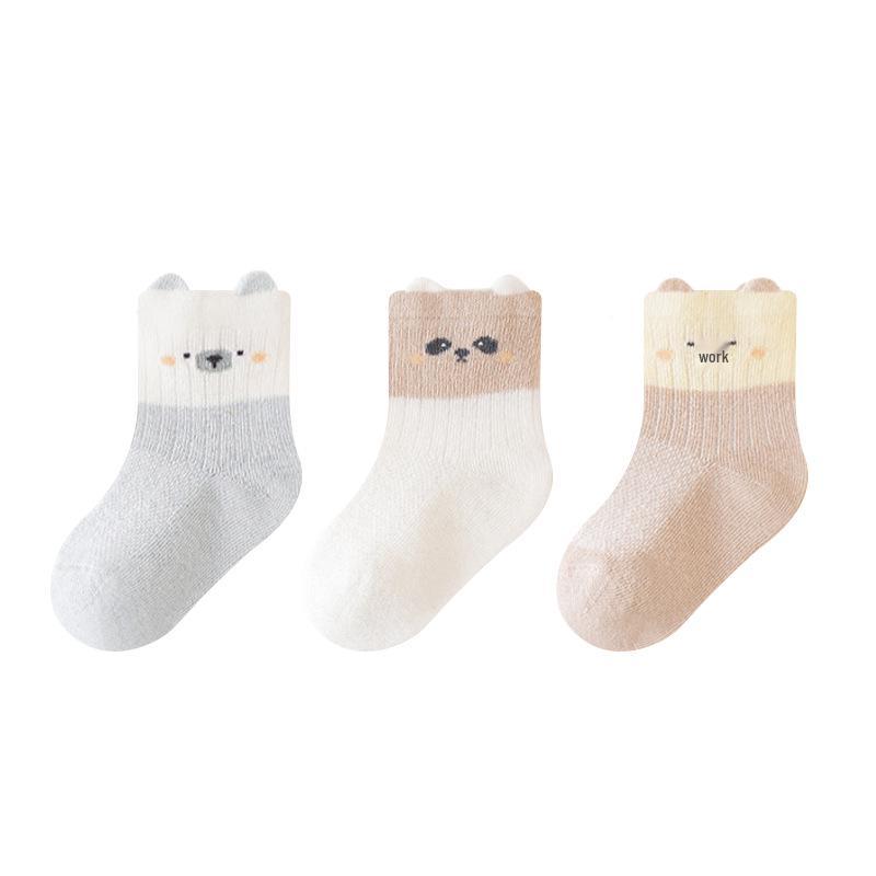 Spring Baby Mesh Cotton Socks - Seamless Small Ear Design for Boys and Girls