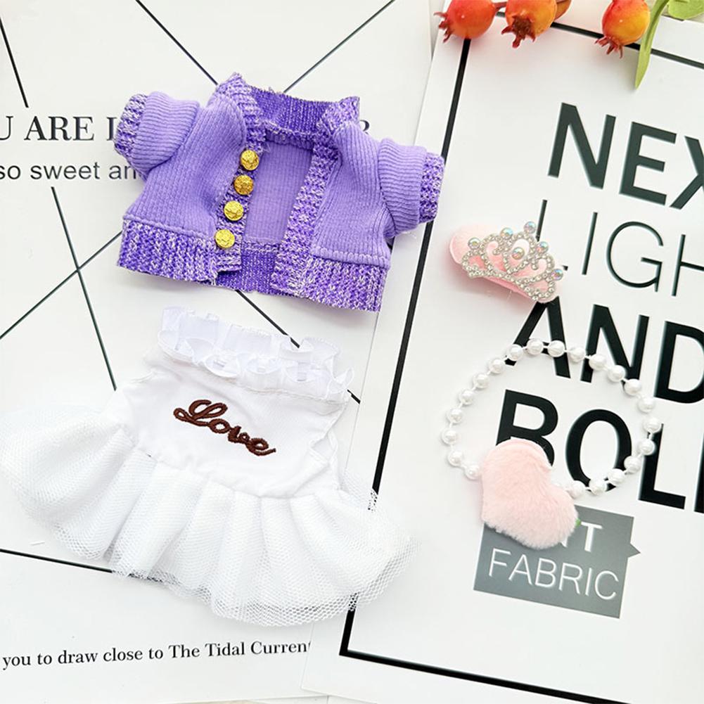 

Miniature Colorful Dress and Sweater Set for Dolls Cute DIY Doll Clothes Fashion Accessories Lovely Outfit Gifts for Girls Friends 02