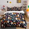 Bulldog Christmas Pattern Set Bedding Duvet Cover Set Duvet Cover Pillowcases  (1*Duvet Cover 2*Pillowcases, Without Duvet Insert)