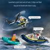 Suitable for 60419 City Police Station Sea Prison Island Building Set Helicopter Boat Shark Brick Toy Childrens Christmas Gift