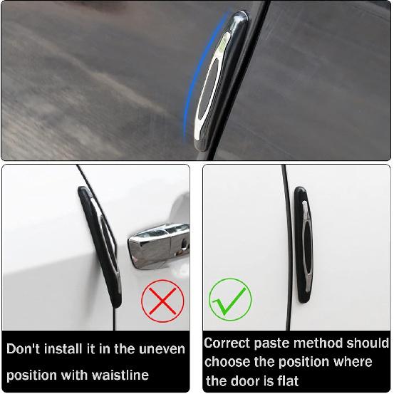 4 Pcs Car Door Edge Guards Car Side Door Protector Suitable For Various Car Pads Door Shock Absorbers-White