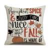 Thanksgiving Linen Pillowcase Autumn Pumpkin Print Pillow Cushion Cover