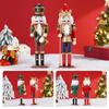 2 Stück 30 cm Holz Nussknacker Puppe Figur Handbemalt Nussknacker Soldat Modell Puppe Weihnachtsdekorationen Heimdekoration