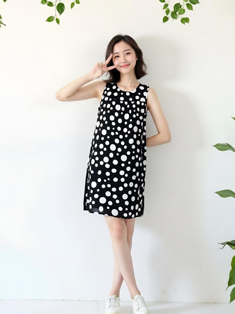 Plus Size Sleeveless Cotton Rayon Dress for Middle-Aged Women