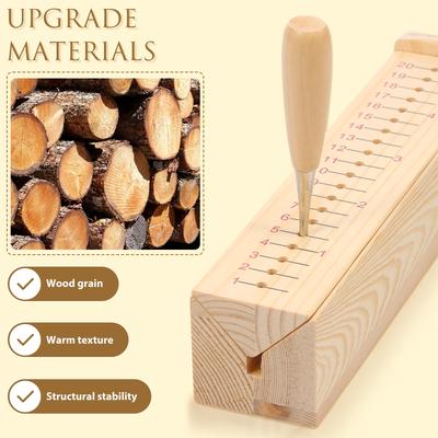 Wood Bookbinding Punching Cradle with Piercing Guide, Book Binding Tool Hand Account Binding Kit DIY Crafts Bookbinding Supplies