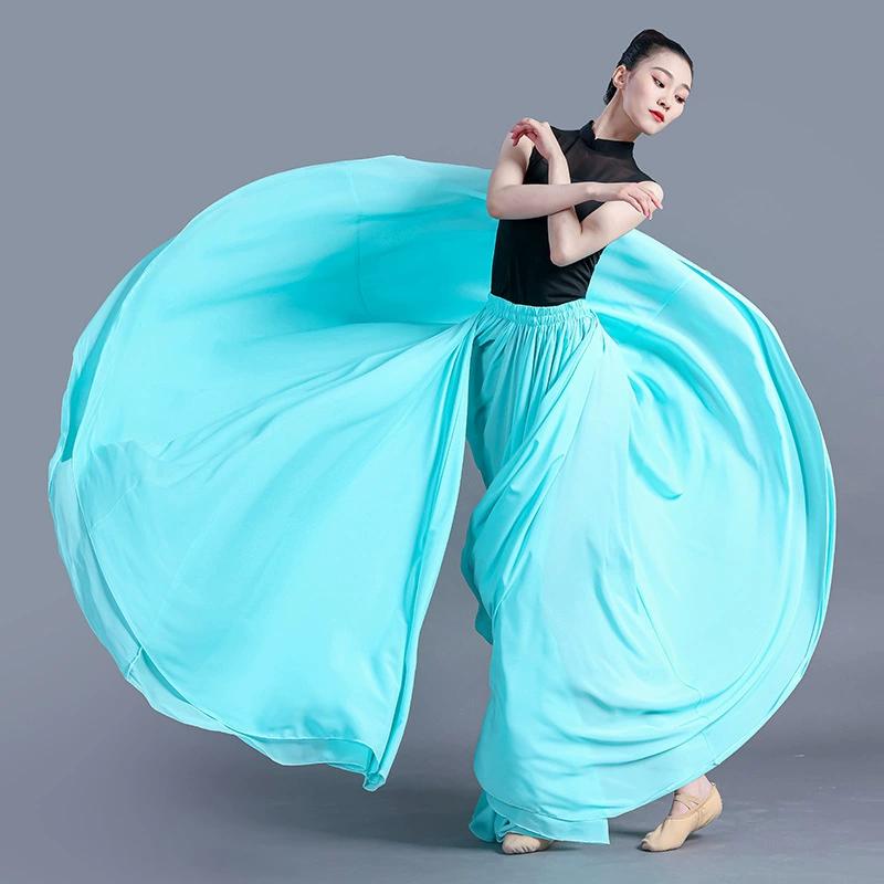 Gonna in Chiffon a 360/540/720 Gradi Balletto Danza del Ventre Donna Gonne Lunghe Gitane Abbigliamento da Pratica per Ballerine Gonna da Ballo Assortita 360 degrees 85cm verde