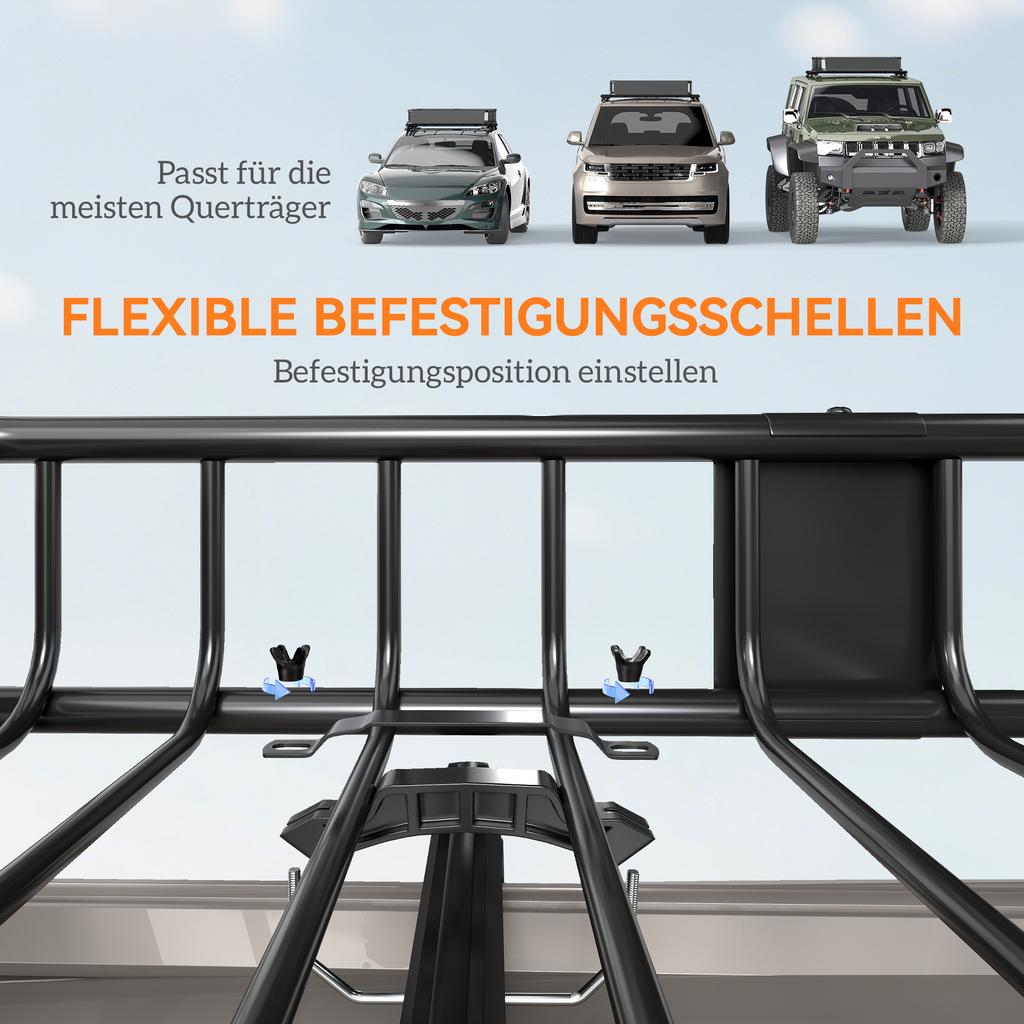 Metal Car Roof Rack, 162x99x16 Cm, Universal, Up To 100 Kg, Luggage Basket, Black
