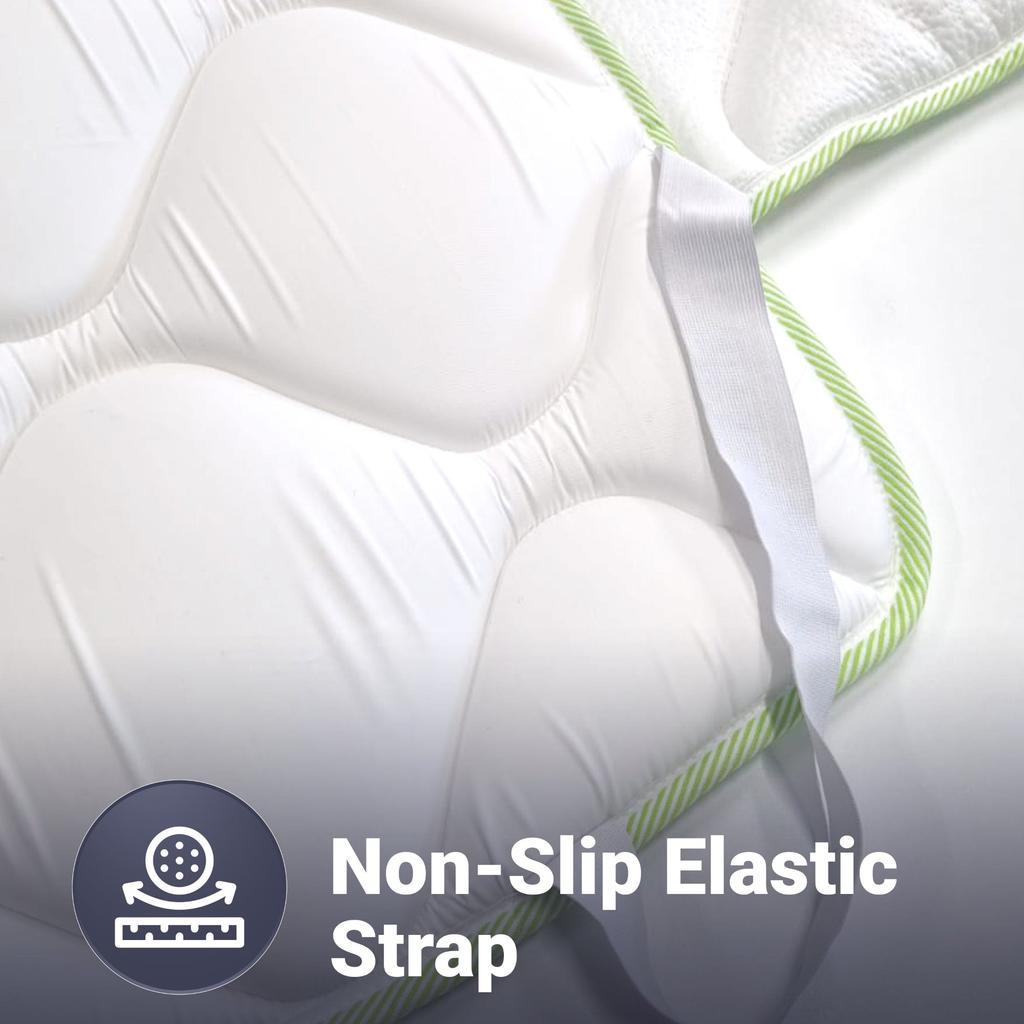 The White Stone Surmatelas Rafraîchissant avec Élastiques | Correcteur de Matelas avec Technologie Cooler et Propriétés Orthopédiques | Hauteur 4 cm 