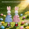 Seasonal Rabbit Sculpture Durable Resin Accessory Seasonal Home Ornament Ideal For Easter Gathering And Display