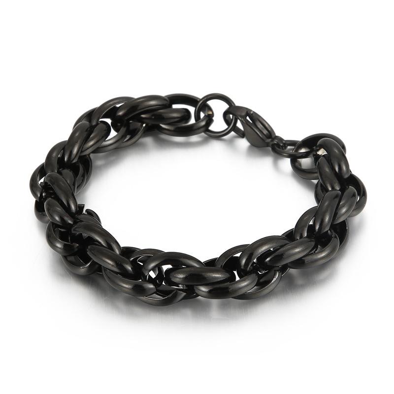 Simple Stainless Steel Double Buckle Bracelet Boys Personalized Daily Accessories