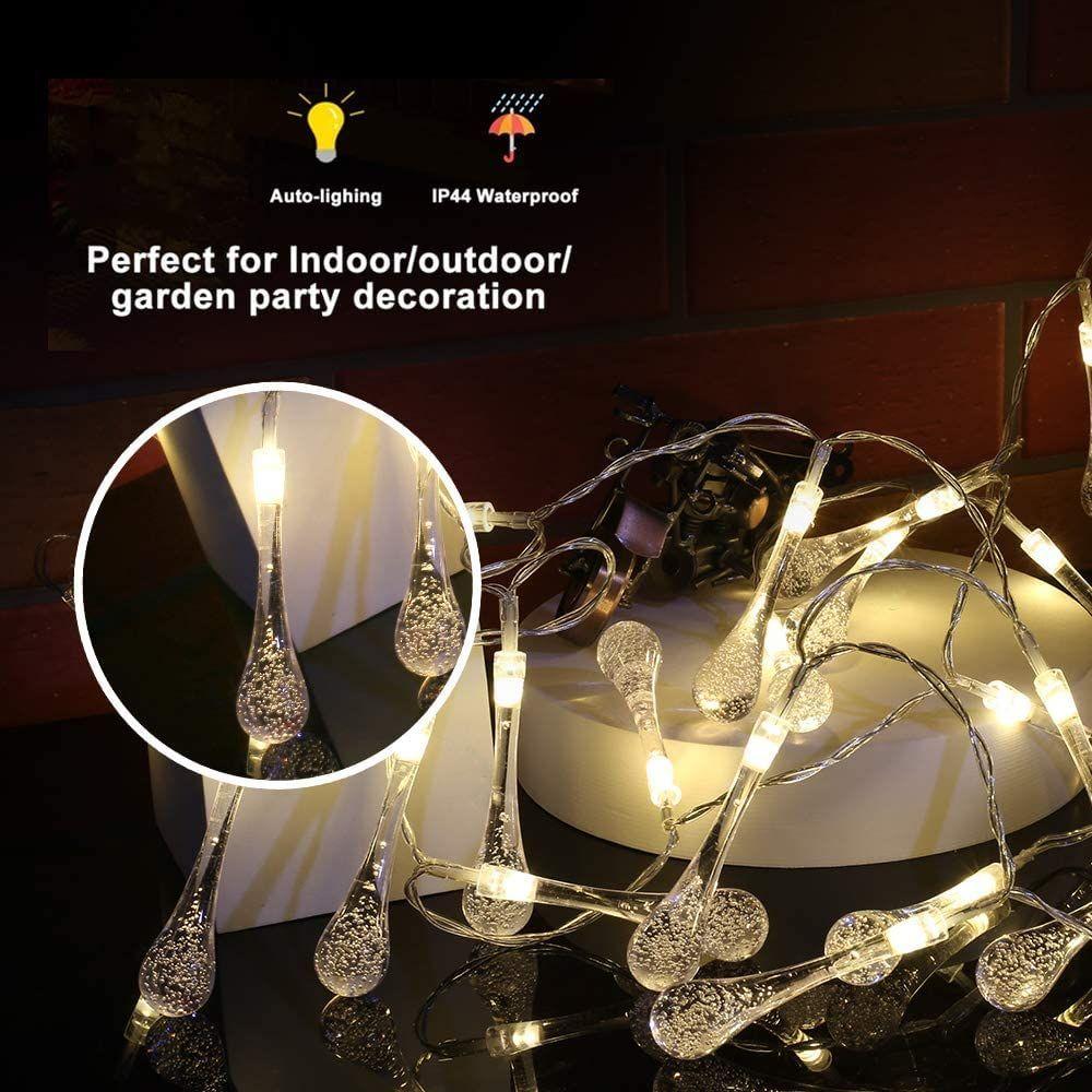 Droplet Led Lights for Decoration - 3 M, 16 Led Water Drop Lights for Home Decoration, Led Decorative Lights for Indoor Outdoor