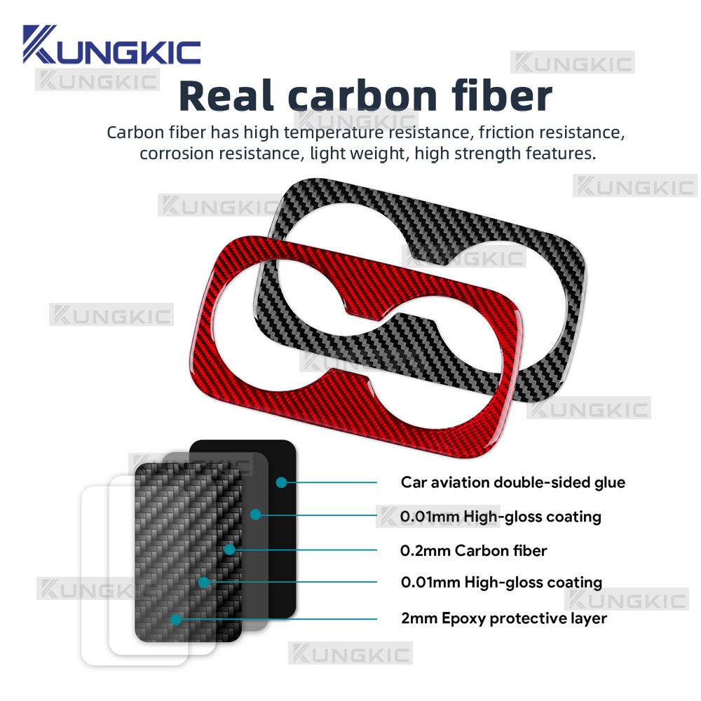 Real Soft Carbon Fiber Sticker For Kia Sportage NQ5 2025 2025 2025 2025 LHD RHD Car Rear Drain Cup Interior Trim Accessories