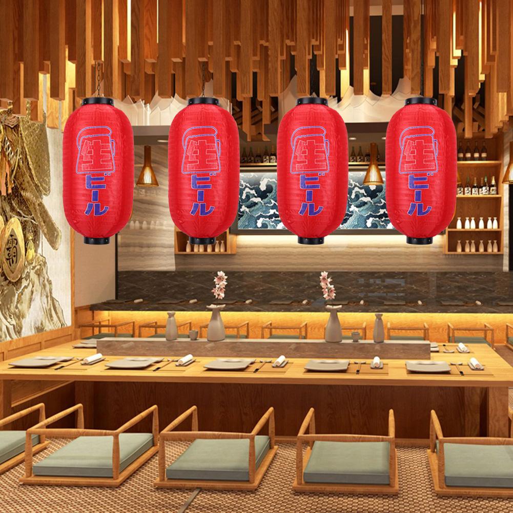 10in/25cm Spray Painting Lantern Fabric Cloth Japanese Style Sushi Restaurant Decor Party Supplies Hanging Decorative Lantern