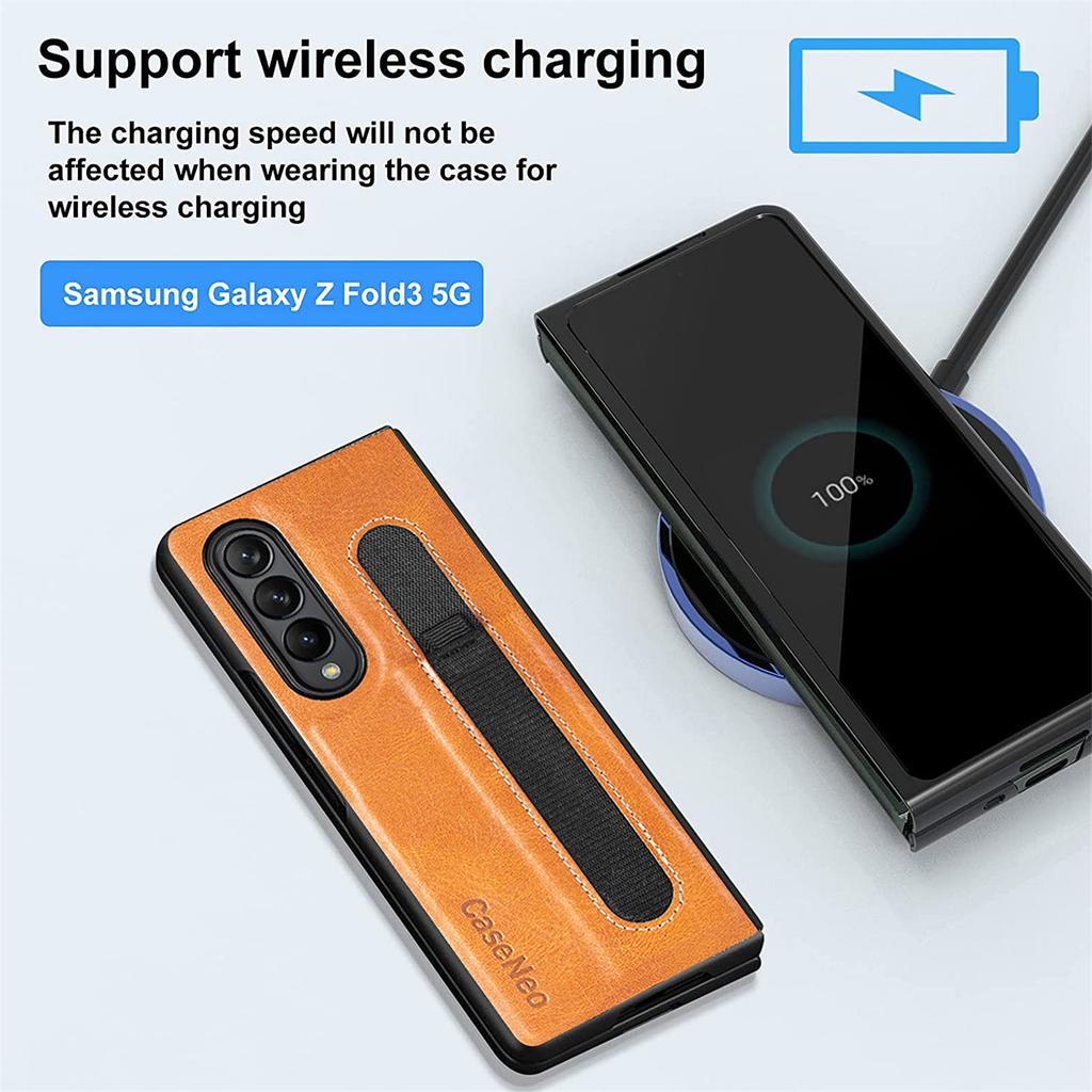 Slim Thin S Pen Holder Leather Case For Samsung Galaxy Z Fold3 Fold 4 Fold4 Fold 3 5g Anti -Falling Phone Bag Cover Funda Capa