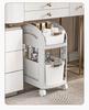 Mobile Under-Desk Storage Rack with Wheels - Backpack, Bookshelf, and Basket Organizer