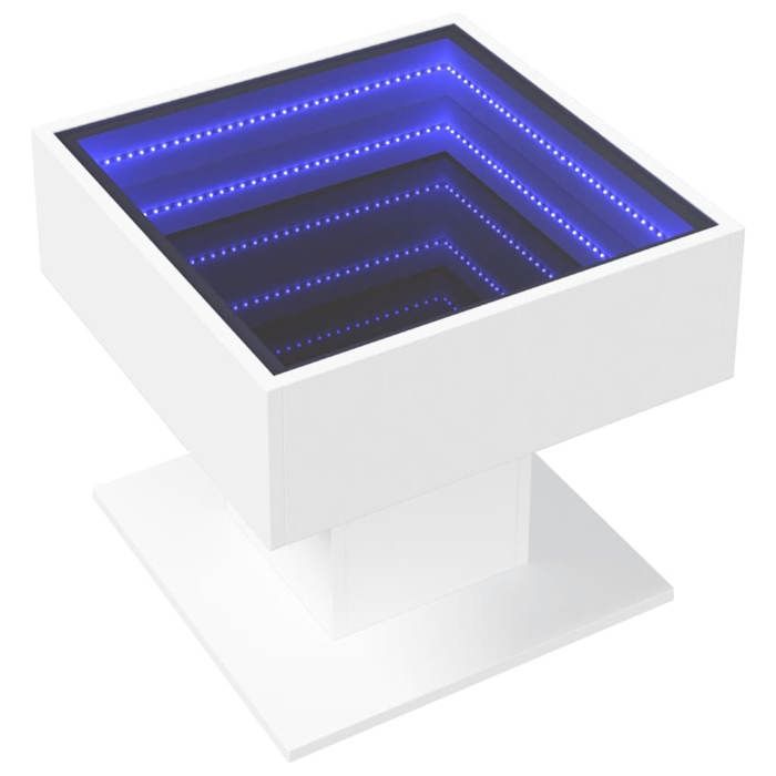 VidaXL Table basse avec LED blanc 50x50x45 cm bois d'ingénierie 847525
