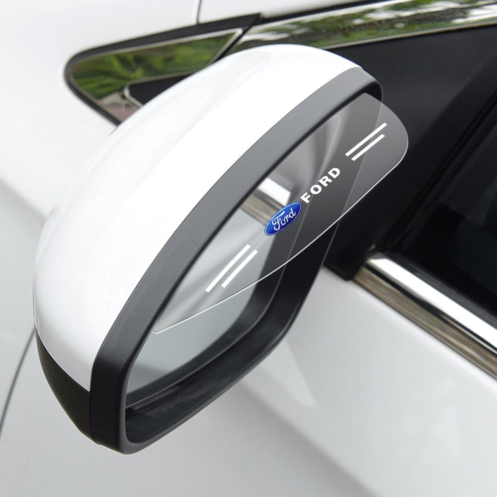 IARW2 2Pcs Car Rear View Mirror Sticker Rain Shield Shade Cover Decoration For Ford Focus ST Ranger Mondeo Kuga Ecosport Fiesta Fusion