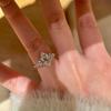 Luxury Inlaid Full Diamonds Ring Engagement Fashion Horse Eye Rings for Women High-end and Unique Design Wedding Jewelry Gift