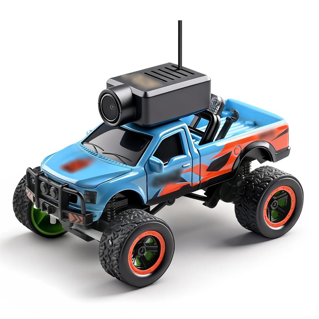 1:64 Mini RC Car, 2.4G 4WD FPV Remote Control Off Road Vehicle with Display Screen, HD Camera, Gyro, LED Lights, APP