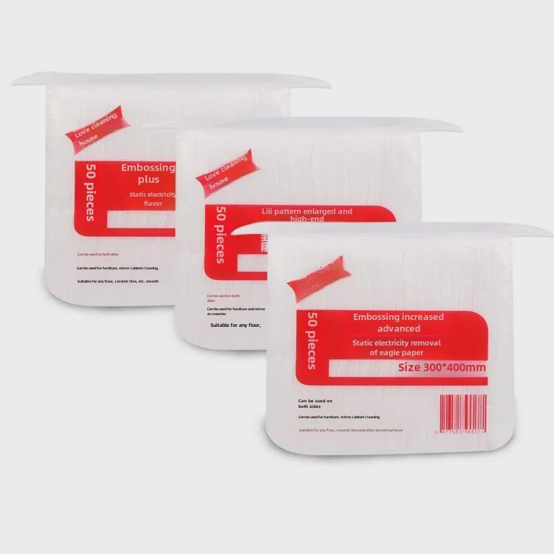 Grands chiffons anti-poussière électrostatiques, paquet de 50, 30 x 40 cm, remplacements de serpillères jetables non tissées