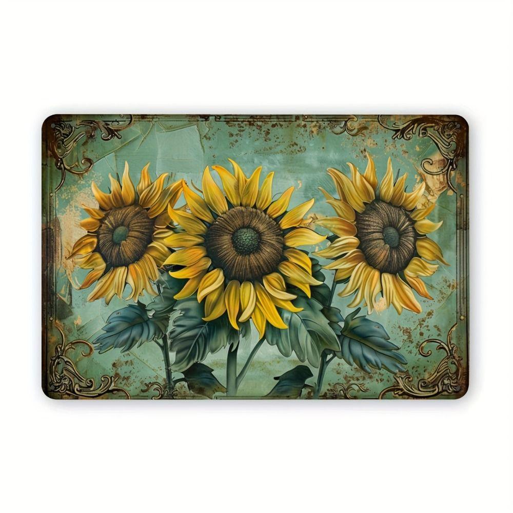 Metal Sign Bee Flower Nature Sunflower 20x30cm Wall Decor