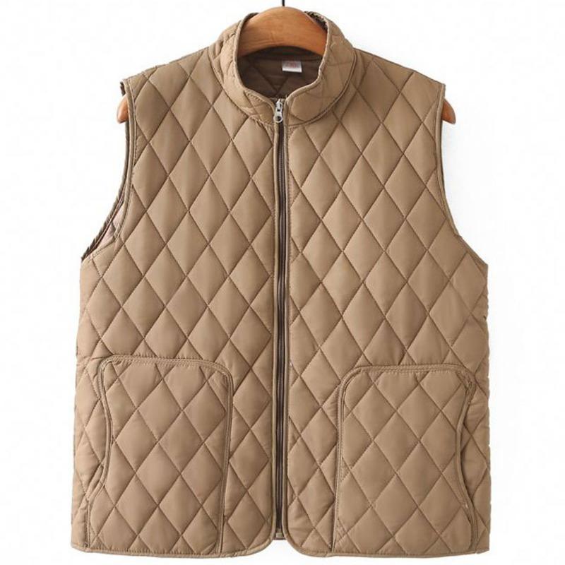 Autumn and winter vest women fleece thickened middle-aged and old mother short wear cotton-padded clothes, fragrant wind sleeveless thermal vest
