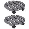 VidaXL Plant Carts 2 Pcs Grey Ø30x7.5 Cm WPC