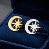 Rostfritt Stål Kvinnor Flickor Brosch Sol Måne Stjärna Märke Lapel Pin Accessoarer Trendiga Smycken