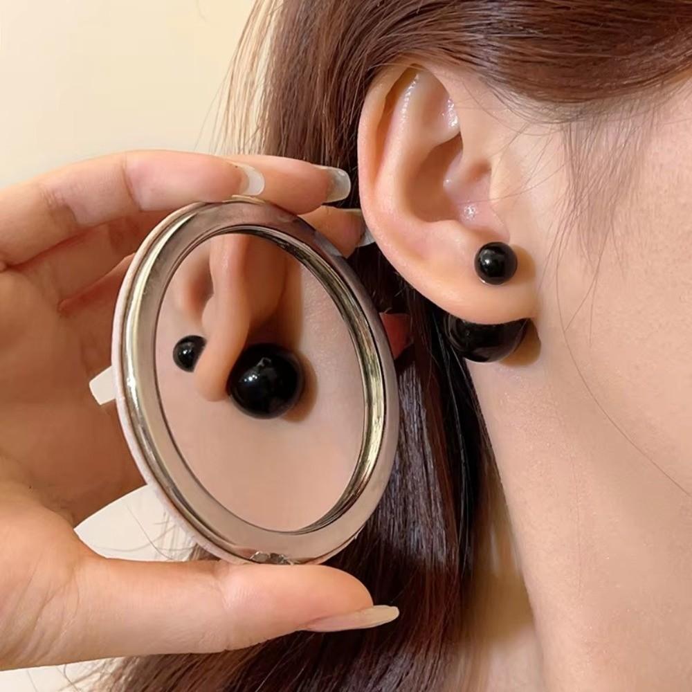 Fashion Double-Sided Pearl Stud Earrings Elegance Simple Women's Earrings Luxury Minimalist Design Pearl Earrings