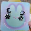 New Gothic Y2K Aesthetic Rivet Earrings Punk Kawaii Cat Paw Hoop Earrings for Women Grunge Jewelry Korean Fashion Cute Earrings