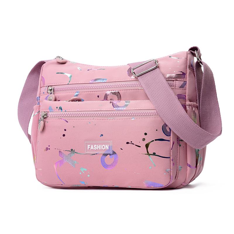 Multi-layer Printing Women Shoulder Bag Fashion Messenger Bag Waterproof Nylon Oxford Crossbody Bag Handbags Large Bags