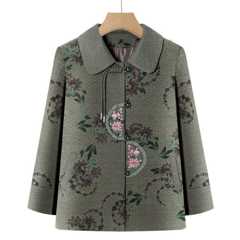 

Autumn coat women s top old lady clothes large size 5XL [recommended 150-80kg]